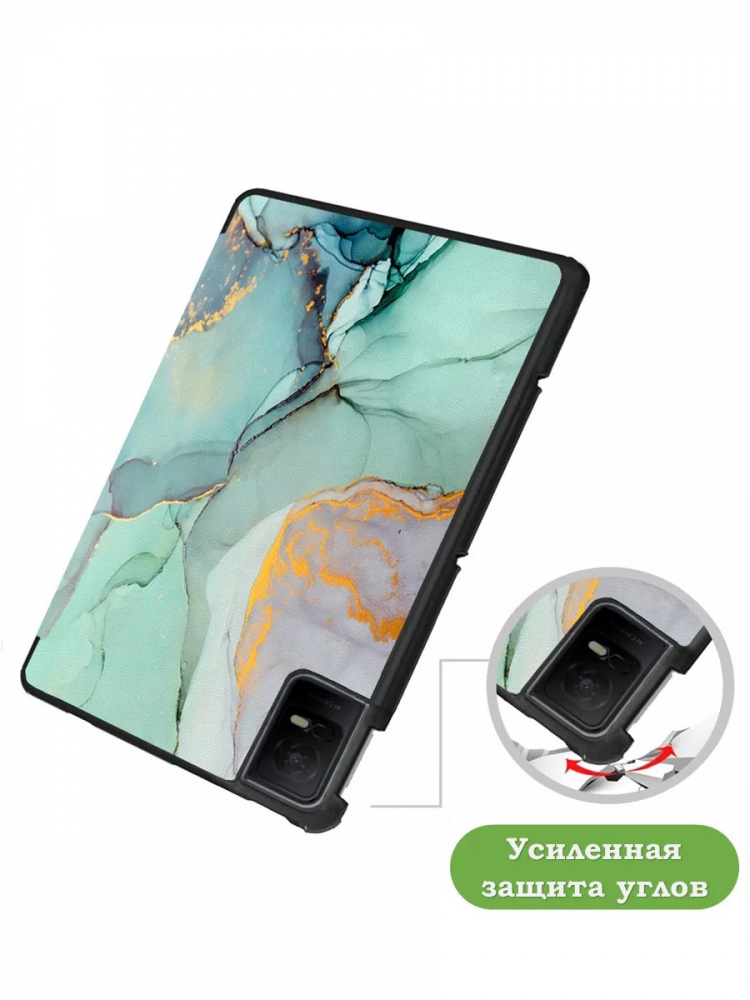 Чехол для TCL NxtPaper 11, TCL TAB 11, Зеленый мрамор