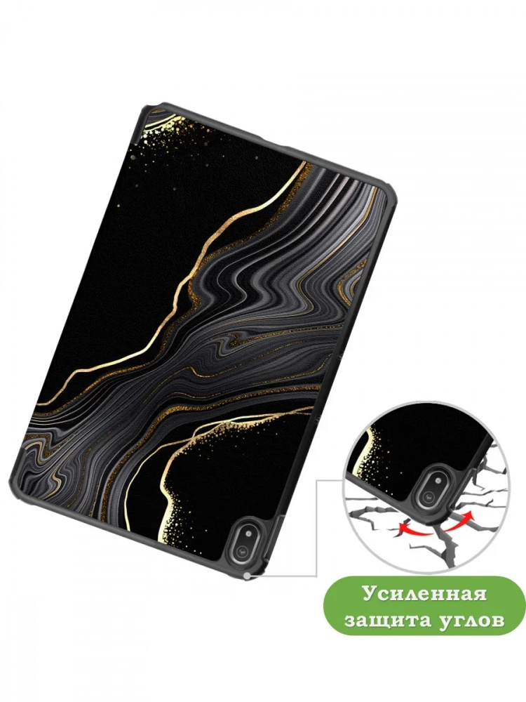 Чехол для Nokia T20 (Черный мрамор)
