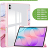 Чехол с прозрачной задней крышкой для Samsung Galaxy Tab S11 Ultra, S12 Ultra (розовый мрамор), прозр. акрил