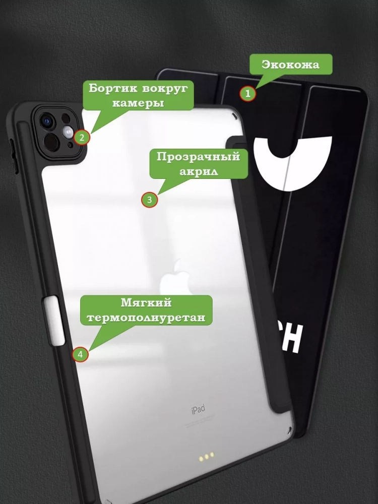 Чехол с прозрачной задней крышкой для iPad Pro 13 (7th gen), 2024 (Don't Touch), прозр. акрил