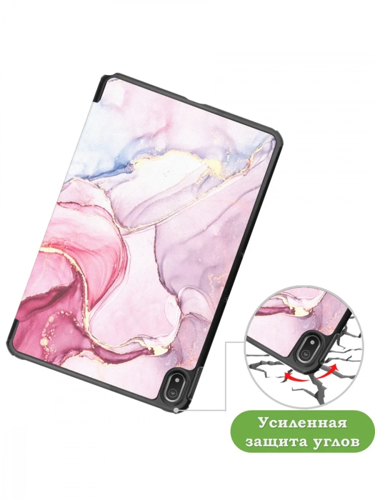 Чехол для Nokia T20 (Розовый мрамор)
