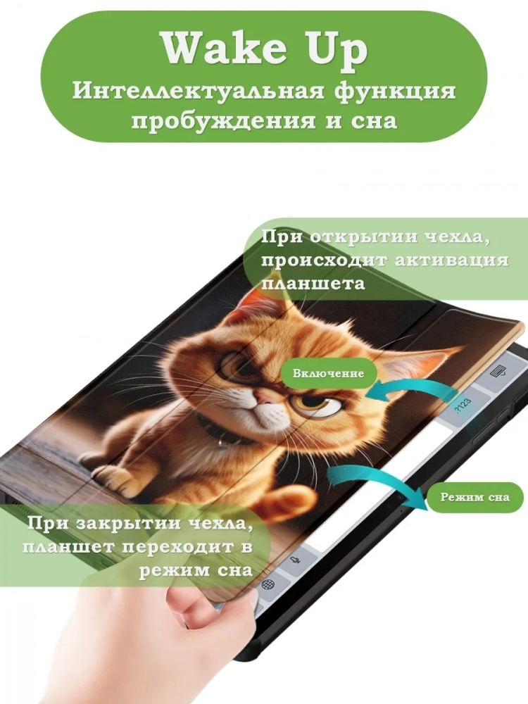 Чехол для Samsung Galaxy Tab S9, S9 FE, Злой кот