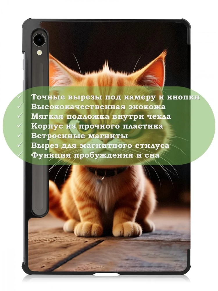 Чехол для Samsung Galaxy Tab S9, S9 FE, Злой кот