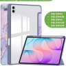 Чехол с прозрачной задней крышкой для Samsung Galaxy Tab S11 Ultra, S12 Ultra (фиолетовый мрамор), прозр. акрил