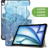 Чехол для iPad Air 13 (2024), iPad Pro 12,9 (2018), Голубой мрамор