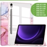 Чехол с прозрачной задней крышкой для Samsung Galaxy Tab S9, S9 FE (розовый мрамор), прозр. акрил