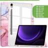 Чехол с прозр. акрил для Samsung Galaxy Tab S9, S9 FE, S10 FE, S10 Lite (розовый мрамор), прозр. акрил