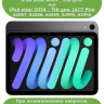 Чехол с прозрачной задней крышкой для iPad mini 6, mini 7 (темно-зеленый), прозр. акрил