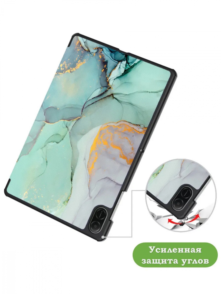 Чехол для HONOR Pad X8а / X8b, Зеленый мрамор