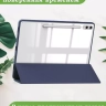 Чехол с прозрачной задней крышкой для Samsung Galaxy Tab S9 Plus, S9 FE Plus 12,4 (синий мрамор), прозр. акрил