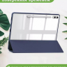 Чехол с прозрачной задней крышкой для Samsung Galaxy Tab S9 Plus, S9 FE Plus 12,4 (синий мрамор), прозр. акрил