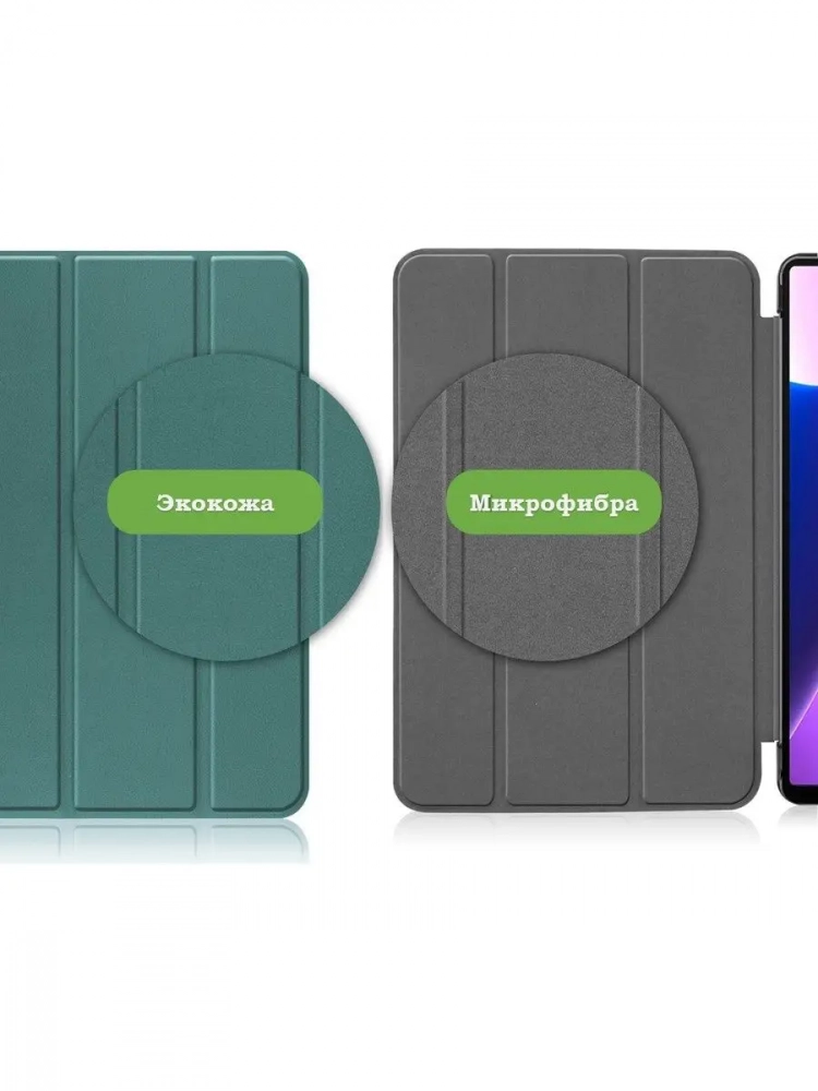 Чехол для Lenovo Tab M10 Plus (Gen 3), темно-зеленый