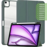 Чехол с прозрачной задней крышкой для iPad Air 13 (2024) (т.зеленый), прозр. акрил