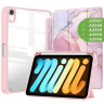 Чехол с прозрачной задней крышкой для iPad mini 6, mini 7 (розовый мрамор), прозр. акрил
