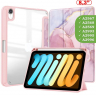 Чехол с прозрачной задней крышкой для iPad mini 6, mini 7 (розовый мрамор), прозр. акрил
