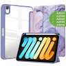 Чехол с прозрачной задней крышкой для iPad mini 6, mini 7 (фиолетовый мрамор), прозр. акрил