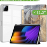 Чехол с прозрачной задней крышкой для Xiaomi Pad 7, Xiaomi Pad 7 Pro (серый мрамор), прозр. акрил