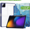 Чехол с прозрачной задней крышкой для Xiaomi Pad 7, Xiaomi Pad 7 Pro (синий мрамор), прозр. акрил