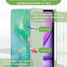 Чехол с прозрачной задней крышкой для iPad Air 13 (2024) (зеленый мрамор), прозр. акрил