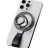 Магнитное кольцо держатель MagSafe c силиконовым ремешком (черный карбон) №1