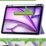 Чехол с прозрачной задней крышкой для iPad Air 13 (2024) (фиолетовый мрамор), прозр. акрил