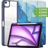 Чехол с прозрачной задней крышкой для iPad Air 13 (2024) (синий мрамор), прозр. акрил