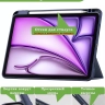 Чехол с прозрачной задней крышкой для iPad Air 13 (2024) (синий мрамор), прозр. акрил