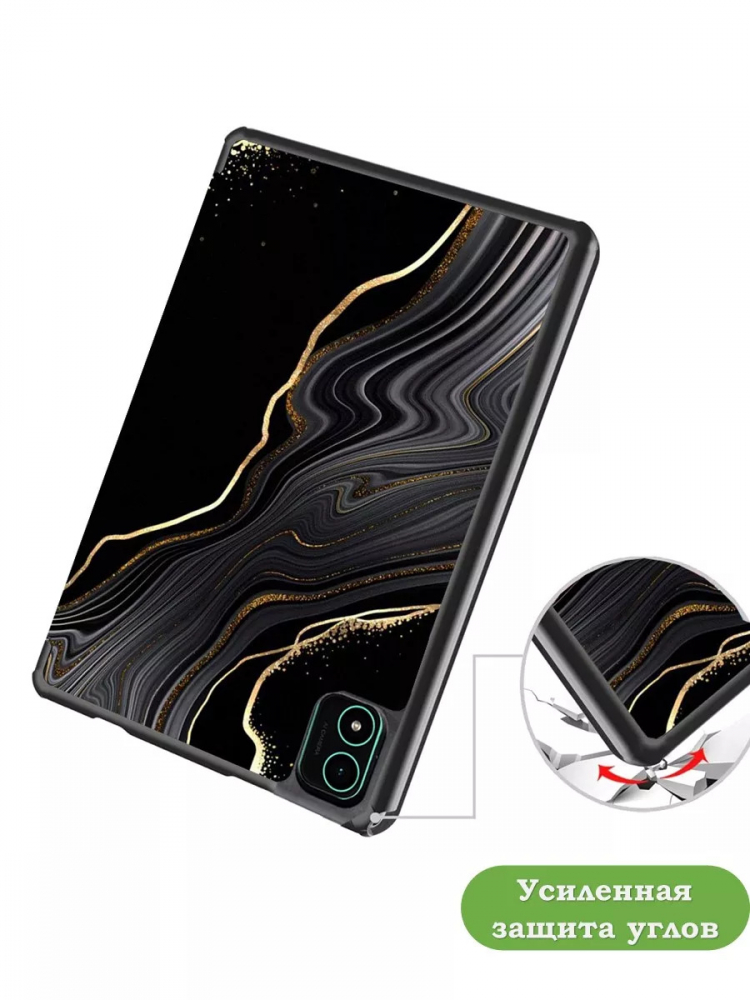 Чехол для Teclast P40S, M40 Plus 2023, P40HD 2023 Dual camera, Чёрный мрамор