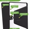 Поворотный чехол для Honor Pad 9 (черный), 360гр.