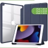 Чехол с прозрачной задней крышкой для iPad 10.2 (темно-синий), прозр. акрил