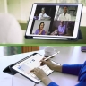 Чехол с прозрачной задней крышкой для iPad 10.2 (темно-синий), прозр. акрил