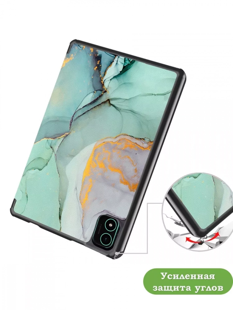 Чехол для Teclast P40S, M40 Plus 2023, P40HD 2023 Dual camera, Зелёный мрамор