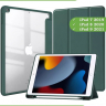 Чехол с прозрачной задней крышкой для iPad 10.2 (т.зеленый), прозр. акрил