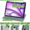 Поворотный чехол для iPad Air 13 (2024) (темно-зеленый), 360гр.