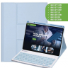 Чехол с клавиатурой для Samsung Galaxy Tab S9, S9 FE, S10 FE, S10 Lite (голубой), поворотный