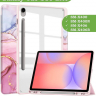 Чехол с прозр. акрил для Samsung Galaxy Tab S9, S9 FE, S10 FE, S10 Lite (розовый мрамор), прозр. акрил