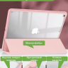 Чехол с прозрачной задней крышкой для iPad 10.2 (розовый), прозр. акрил