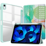 Чехол с прозрачной задней крышкой для iPad 10.9 2022 10th gen (зеленый мрамор), прозр. акрил