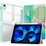 Чехол с прозрачной задней крышкой для iPad 10.9 2022 10th gen (зеленый мрамор), прозр. акрил