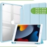 Чехол с прозрачной задней крышкой для iPad 10.2 (голубой), прозр. акрил