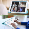 Чехол с прозрачной задней крышкой для iPad 10.2 (голубой), прозр. акрил