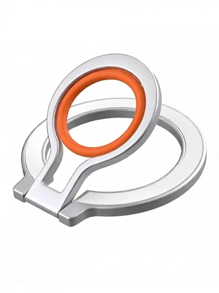 Магнитное кольцо держатель MagSafe (серебряный, оранжевый) №10