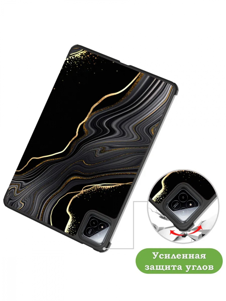 Чехол для Xiaomi Pad 7, Xiaomi Pad 7 Pro, Черный мрамор