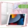 Чехол с прозрачной задней крышкой для iPad 10.2 (розовый мрамор), прозр. акрил