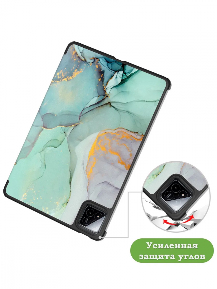 Чехол для Xiaomi Pad 7, Xiaomi Pad 7 Pro, Зеленый мрамор