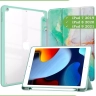 Чехол с прозрачной задней крышкой для iPad 10.2 (зеленый мрамор), прозр. акрил