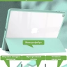 Чехол с прозрачной задней крышкой для iPad 10.2 (зеленый мрамор), прозр. акрил