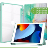 Чехол с прозрачной задней крышкой для iPad 10.2 (зеленый мрамор), прозр. акрил