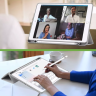 Чехол с прозрачной задней крышкой для iPad 10.2 (серый мрамор), прозр. акрил