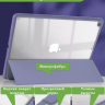 Чехол с прозрачной задней крышкой для iPad 10.2 (фиолетовый мрамор), прозр. акрил